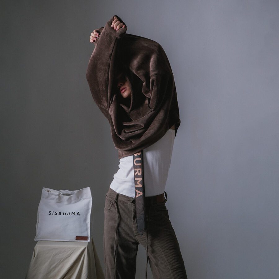 SISBURMA Corduroy Rectangle Hoodie - Image 5
