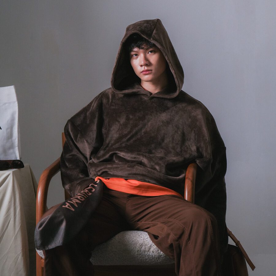 SISBURMA Corduroy Rectangle Hoodie - Image 7