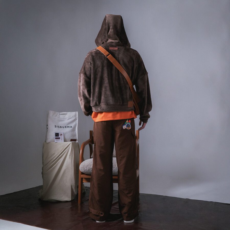 SISBURMA Corduroy Rectangle Hoodie - Image 14
