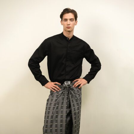 Yangoodsisburma Regular Fit Stand-Up Collar Shirt