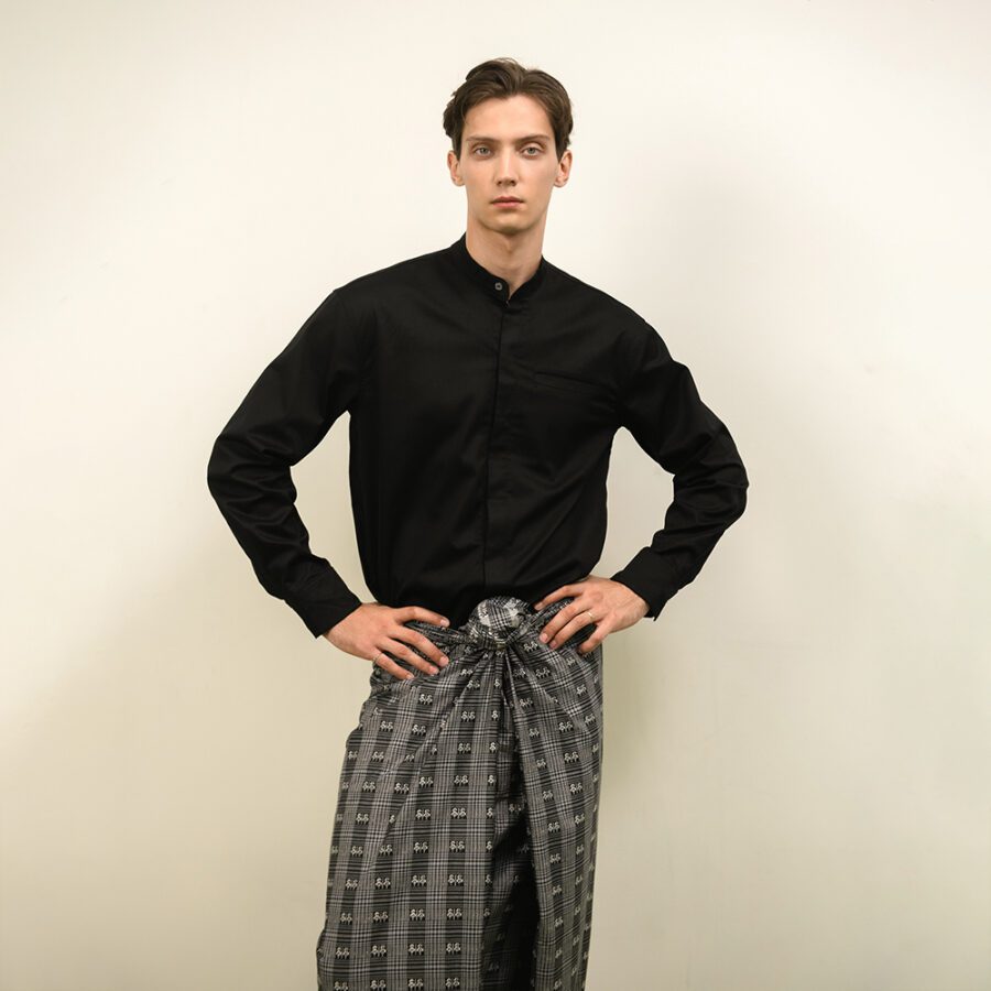 Yangoodsisburma Regular Fit Stand-Up Collar Shirt