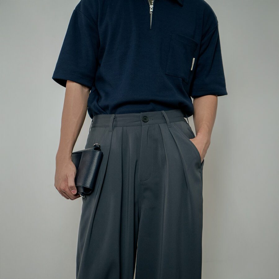 Pleated Wide-Leg Flow Pants - Image 4