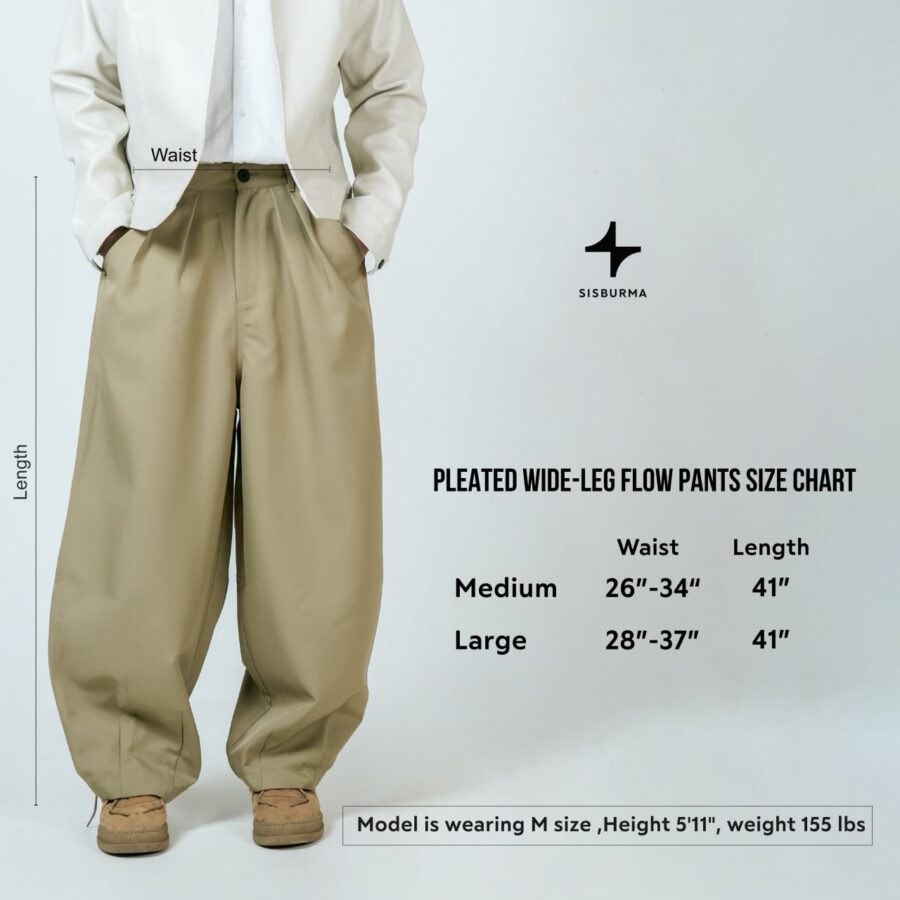 Pleated Wide-Leg Flow Pants - Image 2
