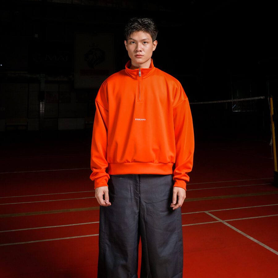 SISBURMA Classic Logo Cropped Half-Zip Sweatshirt - Image 20
