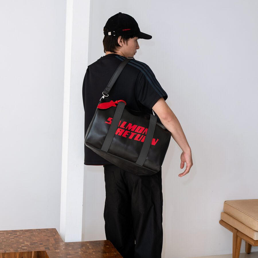 SISBURMA Salmon Run Leather Duffel Bag - Image 4