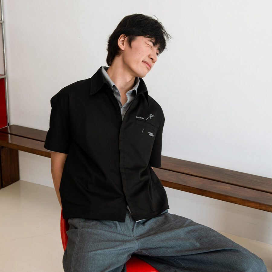 SISBURMA Salmon Run Cropped Future Cotton Shirt - Image 4