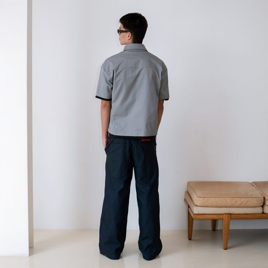 SISBURMA Salmon Run Cropped Future Cotton Shirt - Image 15