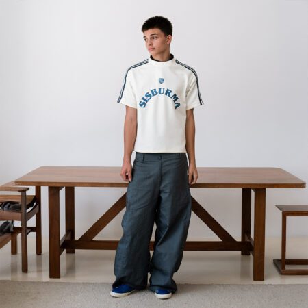 SISBURMA Salmon Run Retro Track Cropped Tee