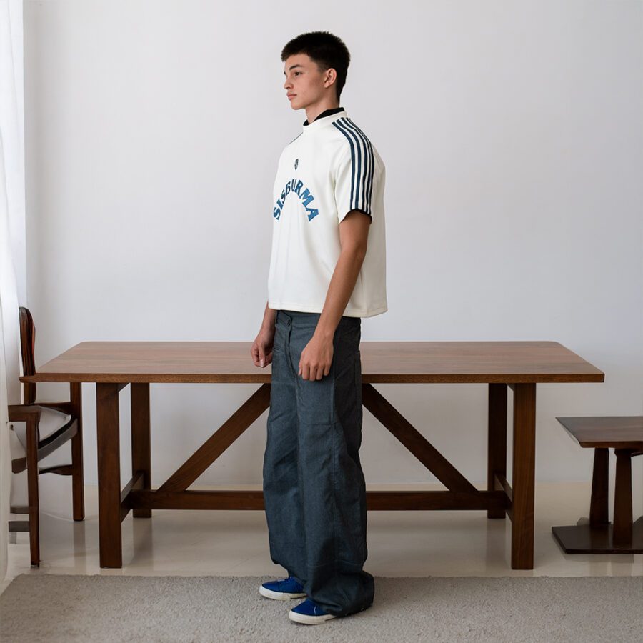 SISBURMA Salmon Run Retro Track Cropped Tee - Image 4