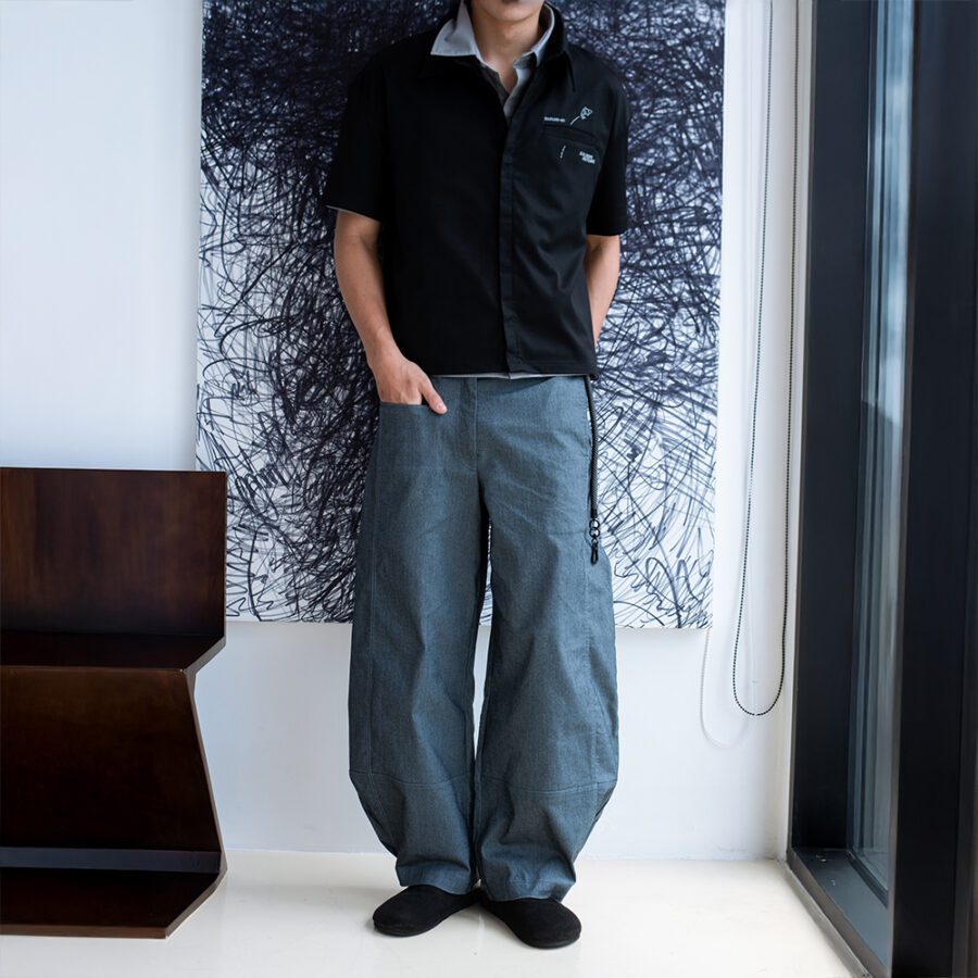 SISBURMA Salmon Run Wide-Leg Scimitar Jeans - Image 6