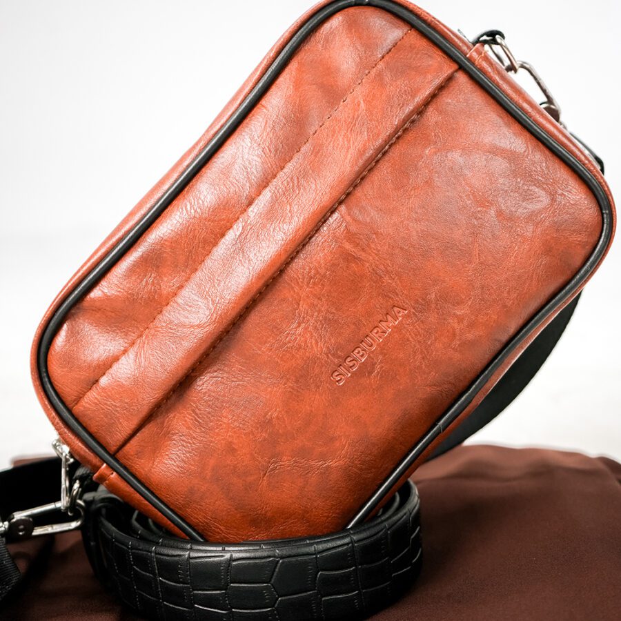 SISBURMA Minimalist Leather Shoulder Bag - Image 2