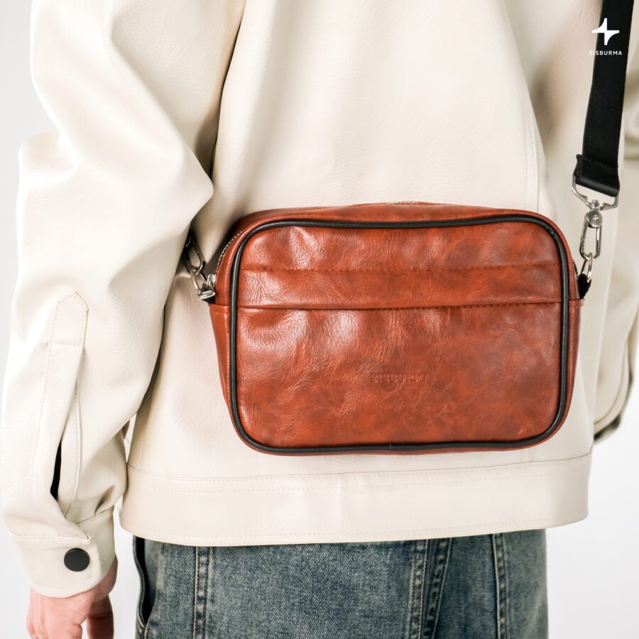 SISBURMA Minimalist Leather Shoulder Bag - Image 3