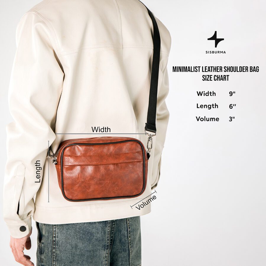 SISBURMA Minimalist Leather Shoulder Bag - Image 7