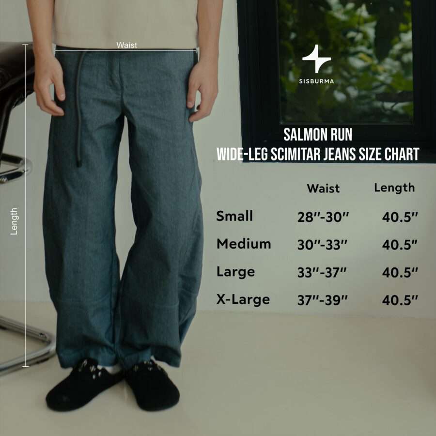 SISBURMA Salmon Run Wide-Leg Scimitar Jeans - Image 13
