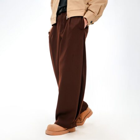 SISBURMA Wide-Leg Side Pleated Blue Line Pants