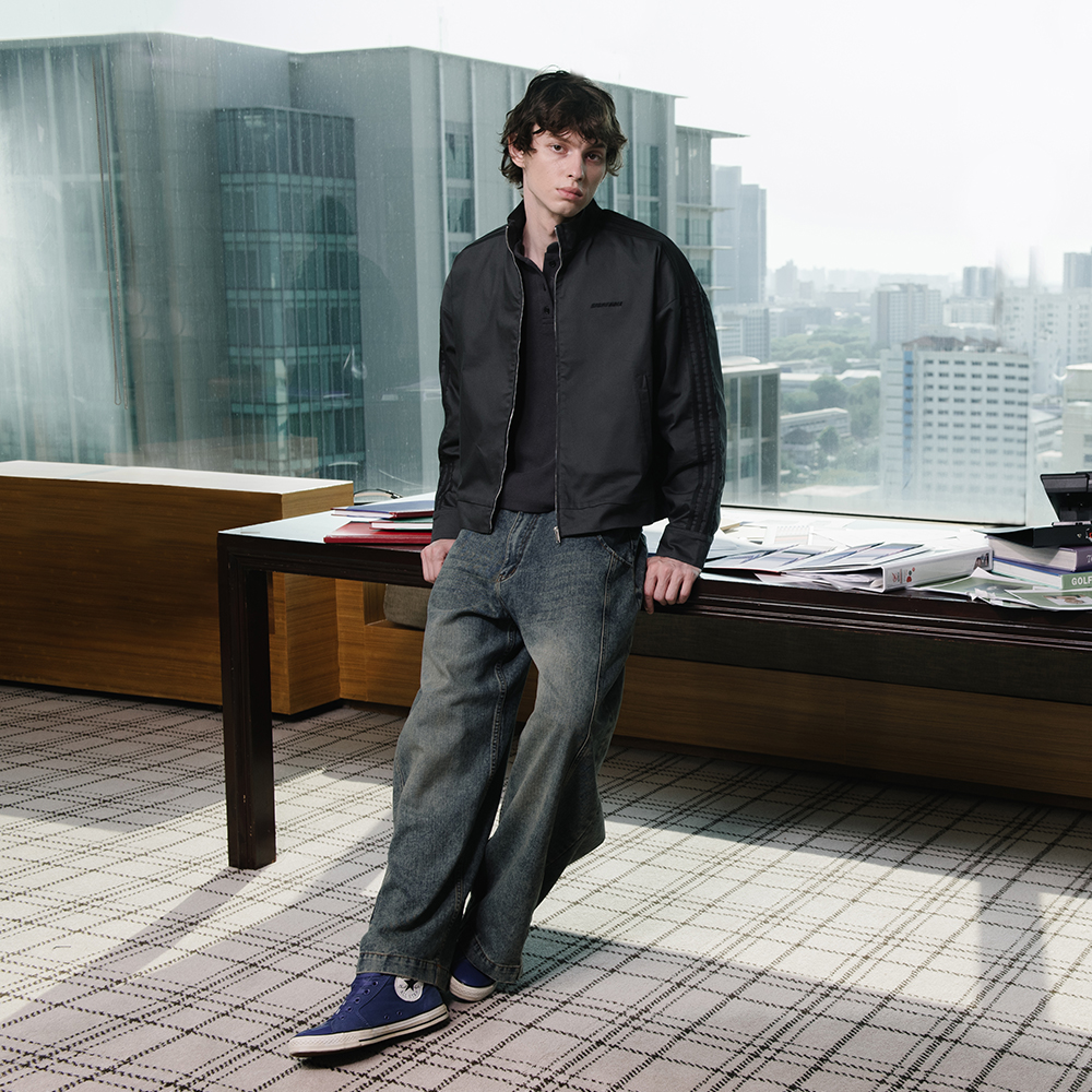 SISBURMA Contrast Piping Racer Jacket - Image 9