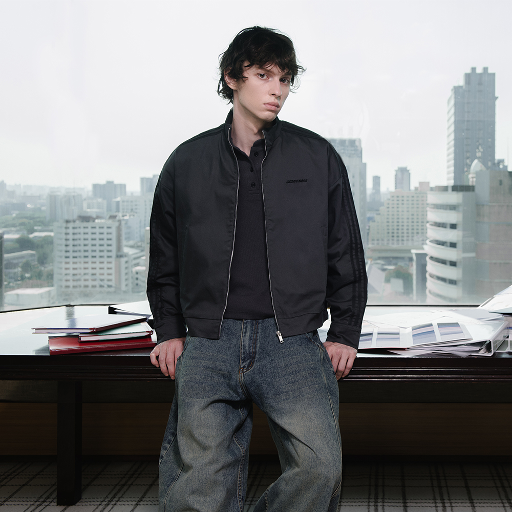 SISBURMA Contrast Piping Racer Jacket - Image 6