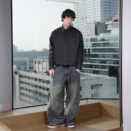 SISBURMA Contrast Piping Racer Jacket