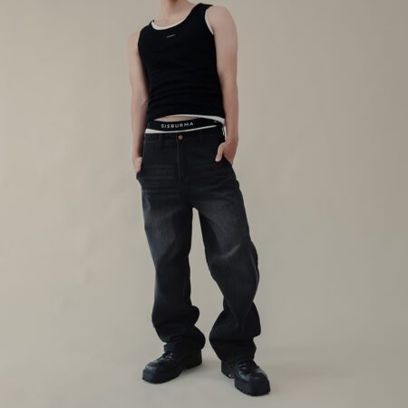 SISBURMA Chill Fit Washed Jeans