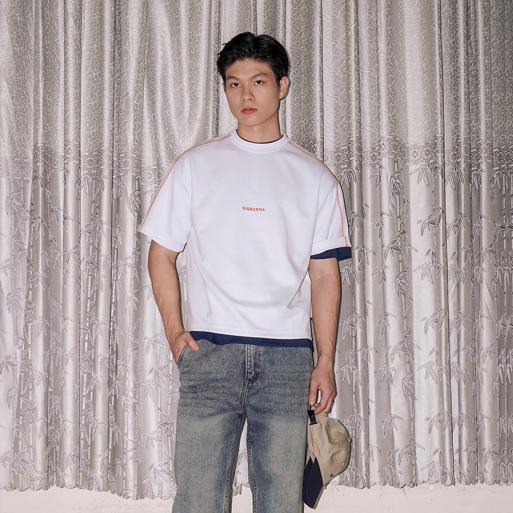 SISBURMA Classic Overlocked Cropped Tee