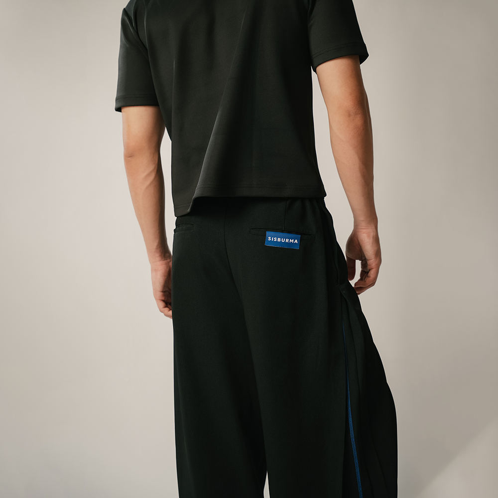 SISBURMA Wide Leg Side Pleated Blue Line Pants Vol.2 - Image 10