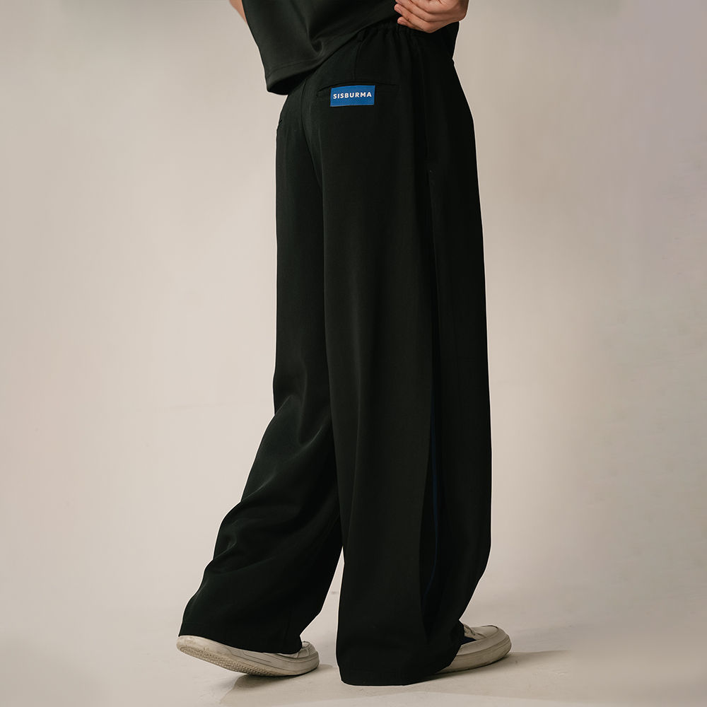 SISBURMA Wide Leg Side Pleated Blue Line Pants Vol.2 - Image 9