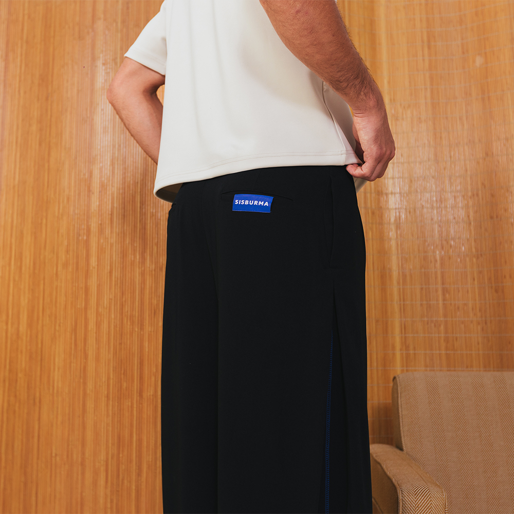 SISBURMA Wide Leg Side Pleated Pants - Image 11