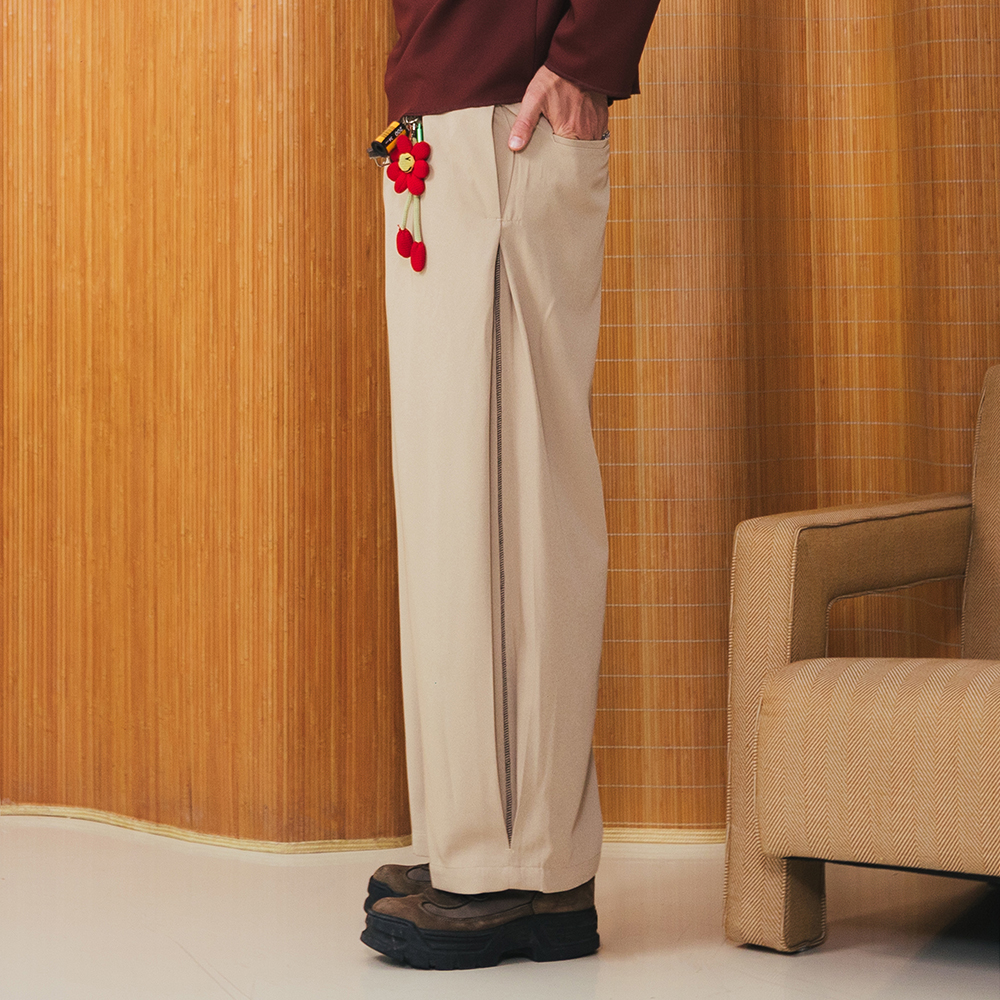 SISBURMA Wide Leg Side Pleated Pants - Image 4