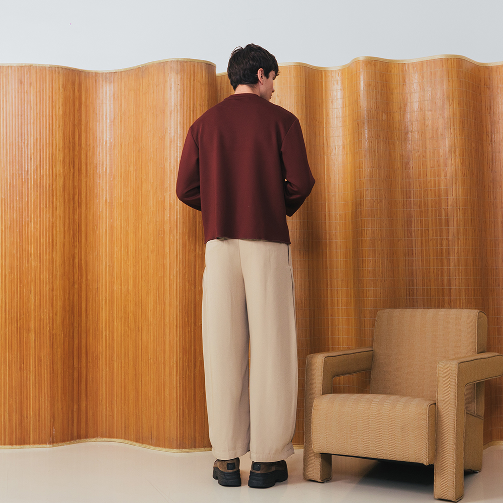 SISBURMA Wide Leg Side Pleated Pants - Image 3