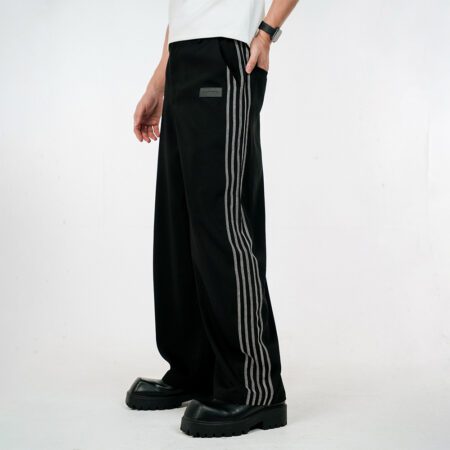 SISBURMA Contrast 5 Lines Balloon Wide-Leg Pants