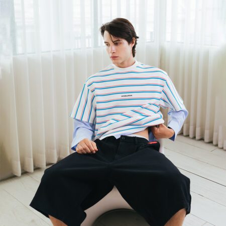 SISBURMA Classic Striped Cropped Tee