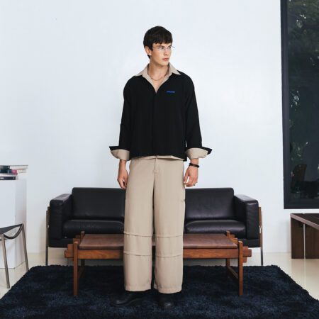 SISBURMA WIDE-LEG PARACUTE STYLE PANTS